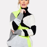 Abstract Cashmere Roll Neck Sweater