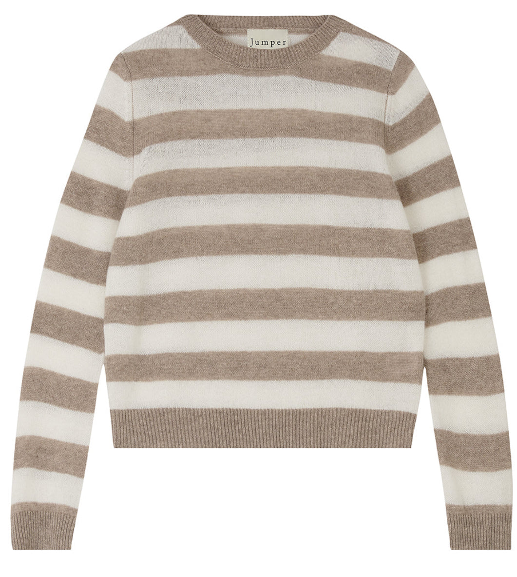 Cashmere Stripe Crew Sweater