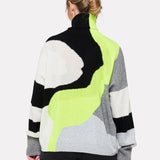 Abstract Cashmere Roll Neck Sweater