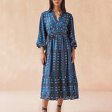 Emery Maxi Dress -Malva Indigo