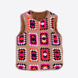 Naomi Crochet Beige Vest -Tan